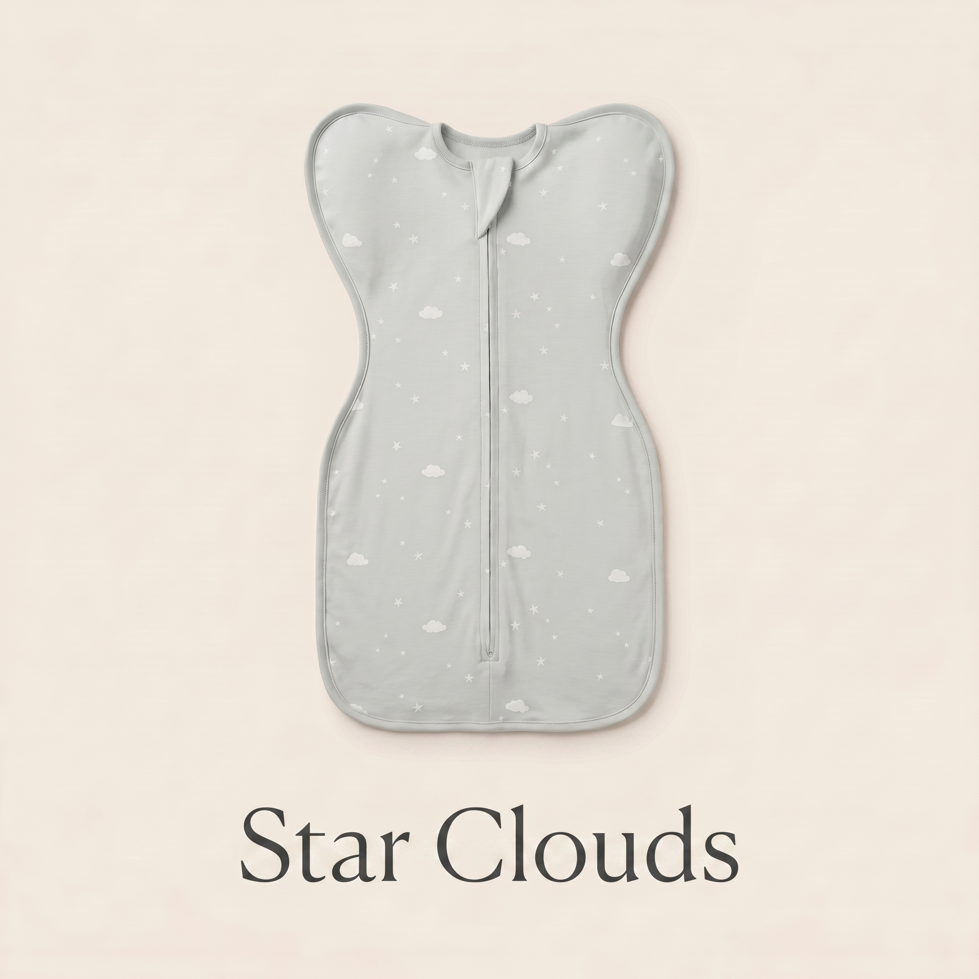 Star Clouds DreamWrap swaddle with name label