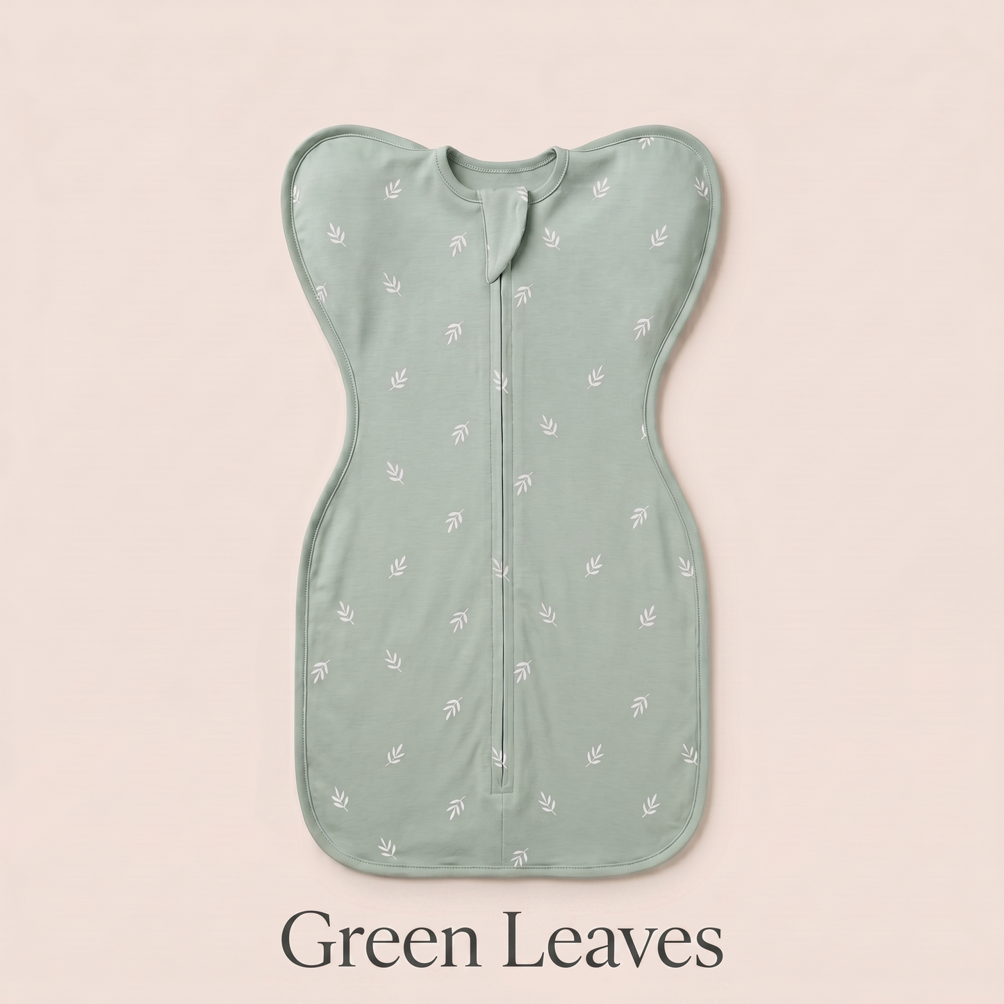 Green Leaves DreamWrap swaddle with name label