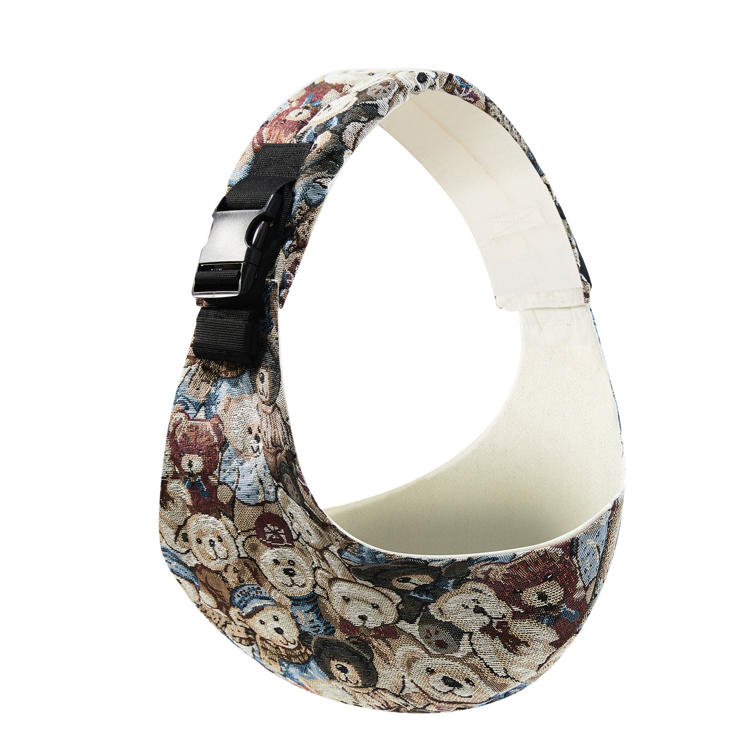 Back-Saver Baby Sling featuring a playful teddy bear design, ideal for pain-free baby sling carrying.