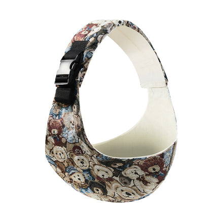 Back-Saver Baby Sling featuring a playful teddy bear design, ideal for pain-free baby sling carrying.