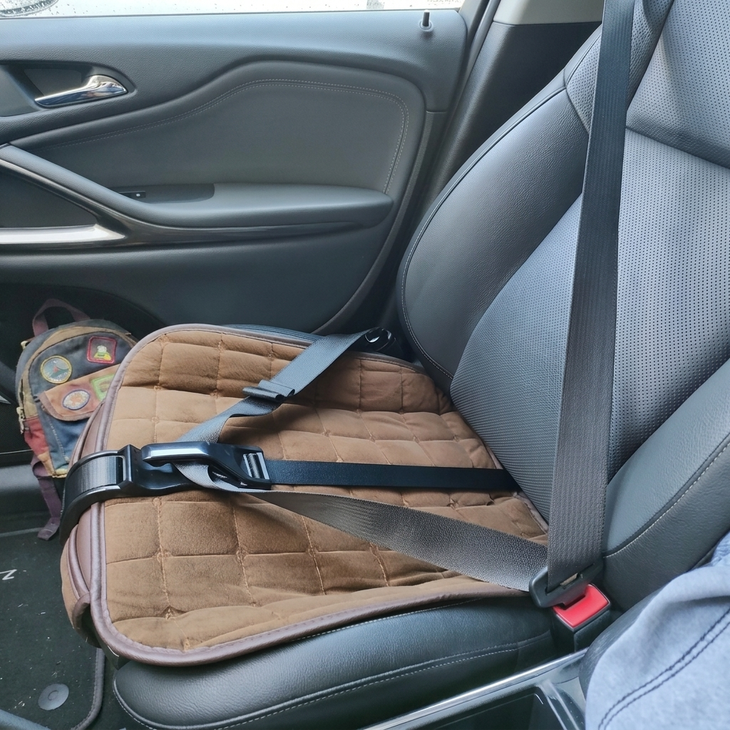 Customer photo: adjuster fitted on the seat